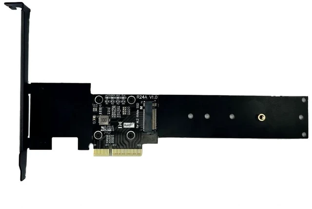 Alt view image 3 of 7 - AJMRTC R24A PCIe 5.0 x4 M.2 M-Key NVMe SSD Adapter Card, 128Gbps High Speed Converter with Bracket, Support 2230 2242 2260 2280 22110 NVMe SSD for Desktop PC Storage Upgrade