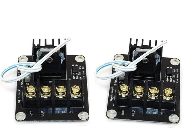 Main image of AJMRTC 2Pcs 3D Printer Heat Bed Power Expansion Module, Hot Bed MOSFET Tube Power Controller, High Current Load Switch for 3D Printer Heated Bed Upgrade, Overload Protection