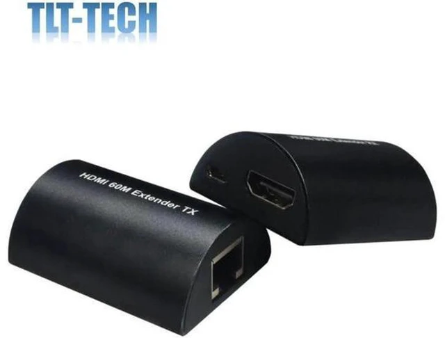 Alt view image 2 of 5 - AJMRTC 60M HDMI Over Ethernet Extender, 1080P Full HD HDMI to RJ45 Converter, Transmit HDMI Signal via Cat5 Cat6 Cat7 Network Cable, Local Loop Out & EDID, for TV Monitor Projector Security Camera