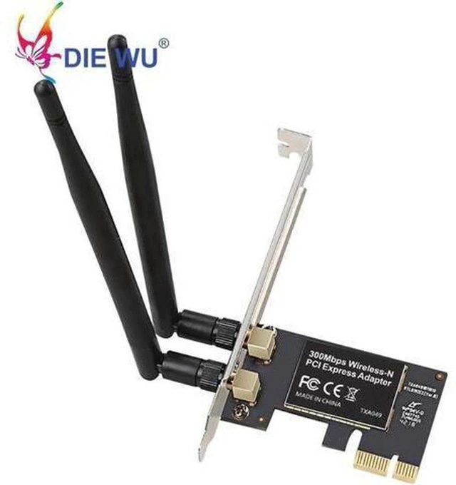 Main image of AJMRTC 300Mbps PCI Express WiFi Adapter Card, Realtek Chipset 2.4G 802.11b/g/n PCIe Wireless Network Interface Card, Desktop PCIe WiFi NIC with 2 External Antennas for Windows XP/7/8/10