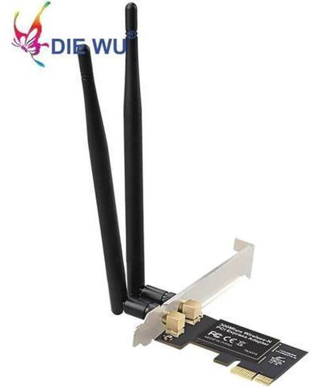 Alt view image 4 of 5 - AJMRTC 300Mbps PCI Express WiFi Adapter Card, Realtek Chipset 2.4G 802.11b/g/n PCIe Wireless Network Interface Card, Desktop PCIe WiFi NIC with 2 External Antennas for Windows XP/7/8/10