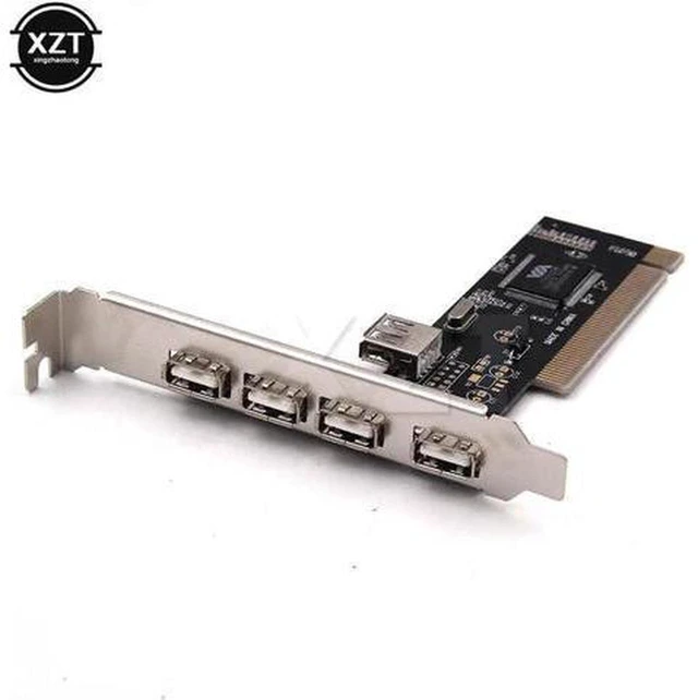 Alt view image 2 of 5 - AJMRTC PCI Express USB 2.0 Controller Card, 4 Port 480Mbps High Speed USB 2.0 Hub Expansion Adapter, VIA Chip PCIe USB Card for Desktop PC, Plug and Play