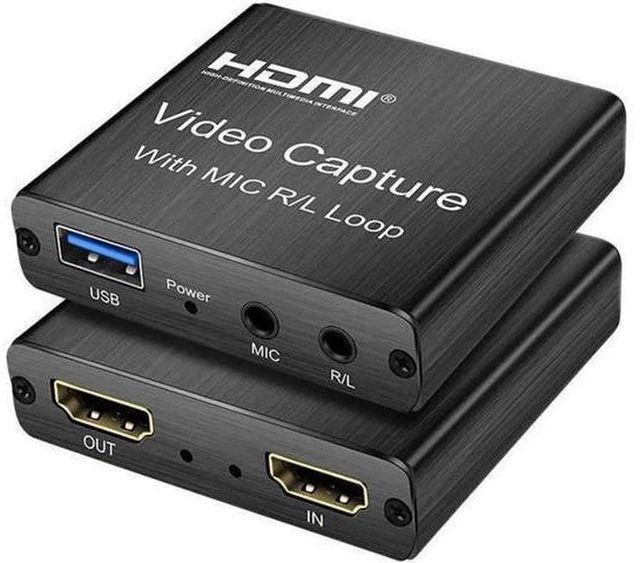 Main image of AJMRTC 4K HDMI Video Capture Card with HDMI Loop Out, 1080P 60fps Recording, 3.5mm R/L Stereo & MIC Audio Port for Live Streaming Broadcast Gaming Conference