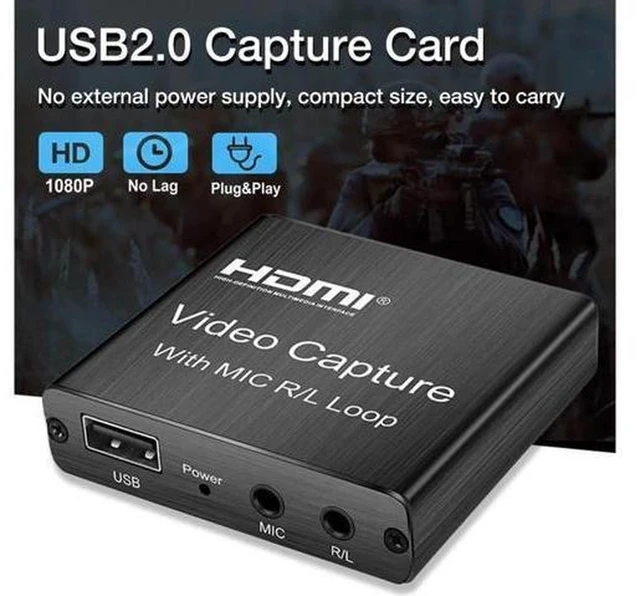 Alt view image 2 of 7 - AJMRTC 4K HDMI Video Capture Card with HDMI Loop Out, 1080P 60fps Recording, 3.5mm R/L Stereo & MIC Audio Port for Live Streaming Broadcast Gaming Conference