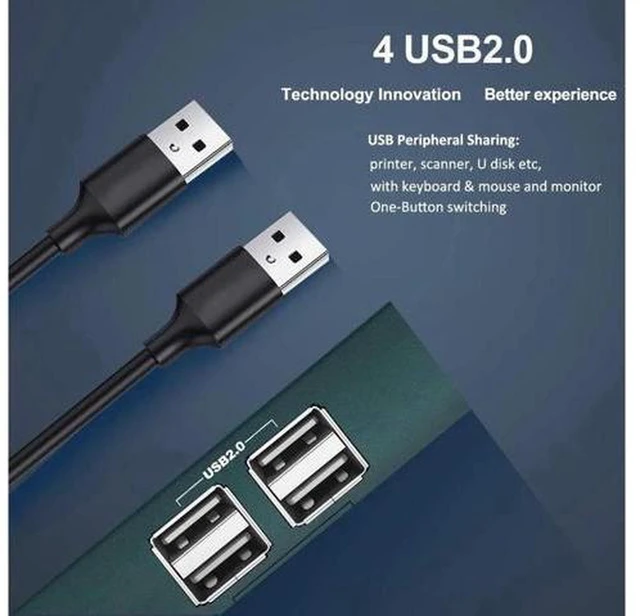 Alt view image 6 of 7 - AJMRTC 2 Port HDMI KVM Switch 2 in 1 Out 4K@30Hz with 4 USB 2.0 Hub, 2 Computers Share Monitor Keyboard Mouse, Supports Wireless Keyboard Mouse for PC Laptop Windows Mac Linux