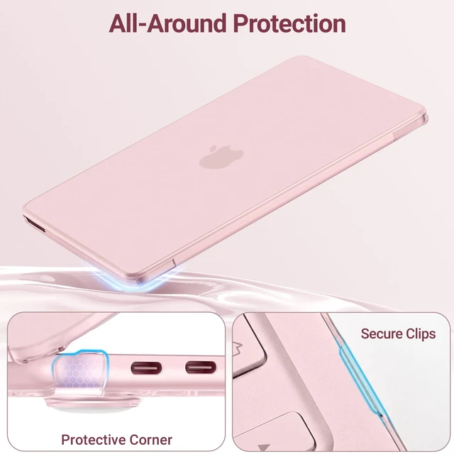 Alt view image 2 of 7 - Compatible with MacBook Neo Case 13 inch 2026 A3404 A18 Pro Chip | Scratch-Resistant Protective Hard Shell&Puffy Sleeve Bag&Keyboard Skin&Screen Film&Type C, Blush
