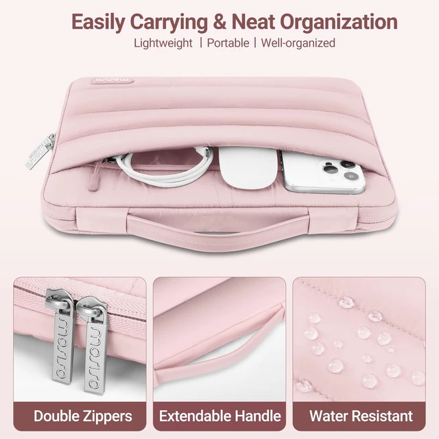 Alt view image 7 of 7 - Compatible with MacBook Neo Case 13 inch 2026 A3404 A18 Pro Chip | Scratch-Resistant Protective Hard Shell&Puffy Sleeve Bag&Keyboard Skin&Screen Film&Type C, Blush