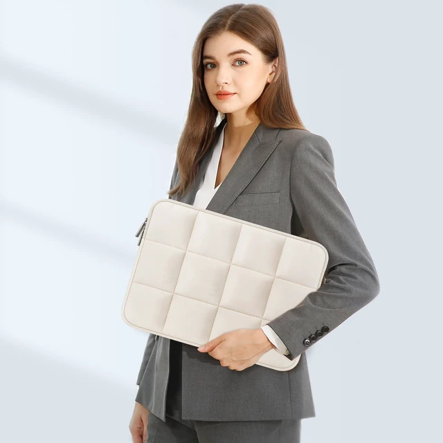 Alt view image 6 of 7 - 13-14 inch Laptop Case, 13.3 inch Puffy Laptop Sleeve, Sand | Compatible with MacBook Neo/Air 13.6/Pro 13/Pro 14, HP Dell ASUS Lenovo, Twelve Rectangle Quilted Puffer Bag Cover for Women