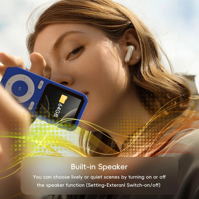 Alt view image 5 of 6 - 64GB Bluetooth MP3 Player with Speaker,No FM,Portable Music Player | Portable MP3 Player for Kids,MicroSD Support,Shuffle,Bluetooth Wireless Audio,Digital Music Player,Ideal for Travel&Sport