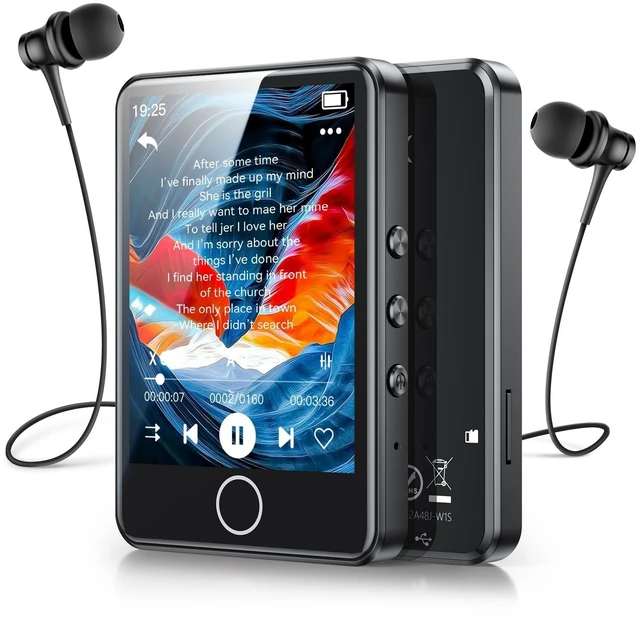 Main image of 2.8'' 64GB MP3 Player with Bluetooth, U6 Full Touch Screen Player | Auto Bluetooth Reconnection - Portable Music Player with Protective Case (Black)