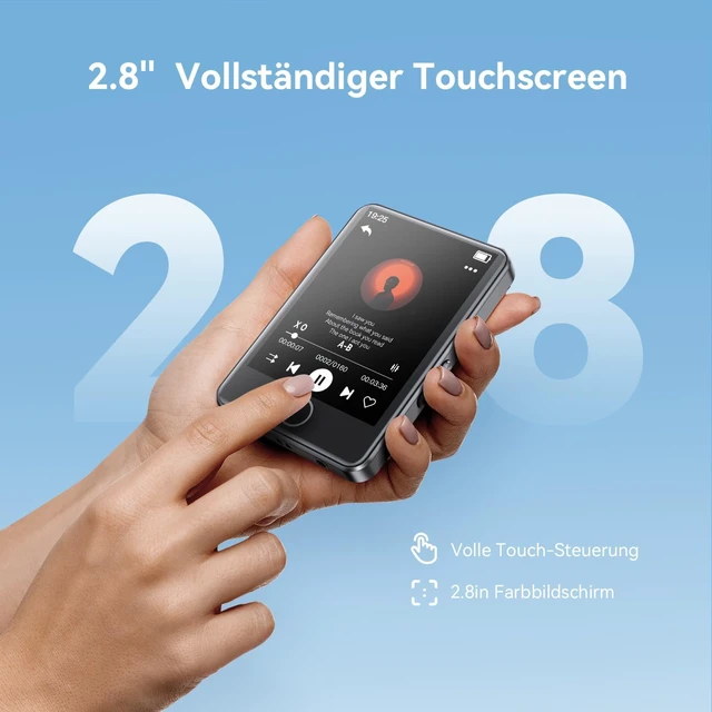 Alt view image 3 of 7 - 2.8'' 64GB MP3 Player with Bluetooth, U6 Full Touch Screen Player | Auto Bluetooth Reconnection - Portable Music Player with Protective Case (Black)