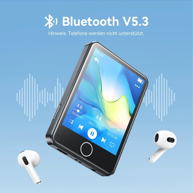 Alt view image 4 of 7 - 2.8'' 64GB MP3 Player with Bluetooth, U6 Full Touch Screen Player | Auto Bluetooth Reconnection - Portable Music Player with Protective Case (Black)