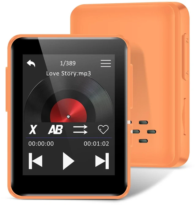 Main image of MP3 Player with Bluetooth 5.3 & Built-in Speaker | Portable MP3 Player with Built-in Speaker, Lightweight for Walking, Hiking & Outdoor Activities(Orange)