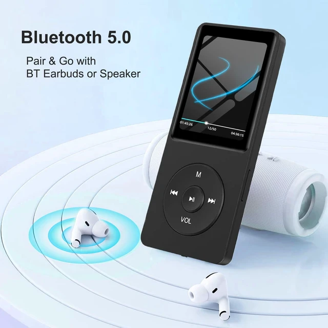 Alt view image 2 of 7 - 64GB MP3 Player with Bluetooth Portable HiFi Music Player with FM Radio | With Built-in Speaker,Voice Recorder,E-Book,Digital Music Player Ideal for Sports & Kids,HiFi Sound,Support Up to 128GB-Black