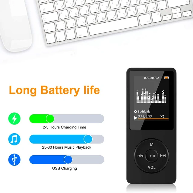 Alt view image 5 of 7 - 64GB MP3 Player with Bluetooth Portable HiFi Music Player with FM Radio | With Built-in Speaker,Voice Recorder,E-Book,Digital Music Player Ideal for Sports & Kids,HiFi Sound,Support Up to 128GB-Black