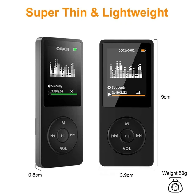 Alt view image 7 of 7 - 64GB MP3 Player with Bluetooth Portable HiFi Music Player with FM Radio | With Built-in Speaker,Voice Recorder,E-Book,Digital Music Player Ideal for Sports & Kids,HiFi Sound,Support Up to 128GB-Black