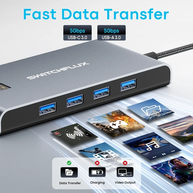 Alt view image 5 of 7 - Docking Station 3 Monitors,Triple Display Dual DisplayPort,HDMI | USB C Dock with 4K120Hz DP, 4K60Hz HDMI,100W PD, 4 USB 3.0, Audio and Ethernet Ports for Dell, HP, Lenovo and More