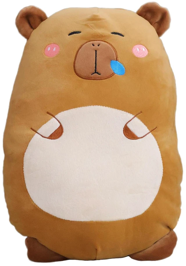 Main image of Super Soft Capybara Plush Toy Pillow, Cute Stuffed Animals, Squishy Plushie Hugging Pillow, Brown Guinea Pig Plush Toy Gifts for Kids