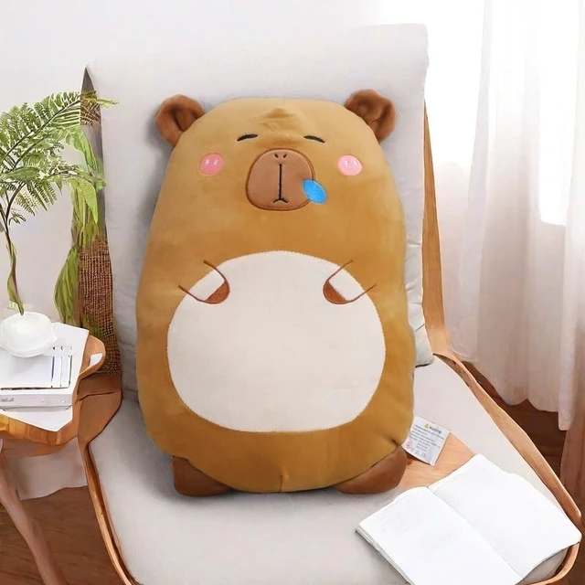 Alt view image 3 of 7 - Super Soft Capybara Plush Toy Pillow, Cute Stuffed Animals, Squishy Plushie Hugging Pillow, Brown Guinea Pig Plush Toy Gifts for Kids