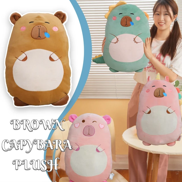 Alt view image 2 of 7 - Super Soft Capybara Plush Toy Pillow, Cute Stuffed Animals, Squishy Plushie Hugging Pillow, Brown Guinea Pig Plush Toy Gifts for Kids
