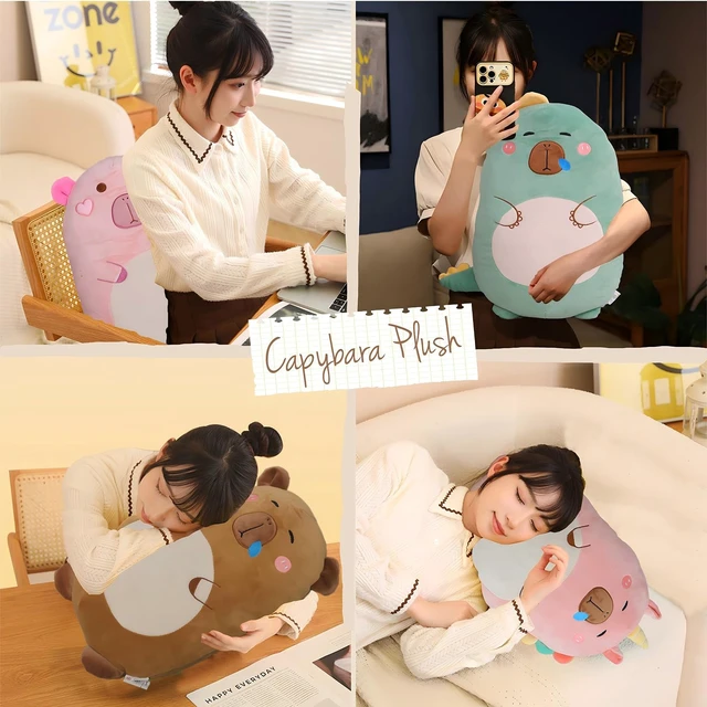 Alt view image 7 of 7 - Super Soft Capybara Plush Toy Pillow, Cute Stuffed Animals, Squishy Plushie Hugging Pillow, Brown Guinea Pig Plush Toy Gifts for Kids
