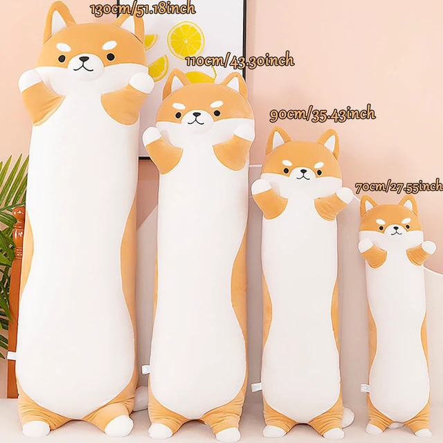 Alt view image 7 of 7 - Long Shiba Inu Plush Body Pillow Giant Stuffed Animal Corgi Dog Plush Toys Hugging Pillow, Soft Long Dog Sleeping Cushion Gifts for Girls Boys (Yellow, 90cm/35.4inch)