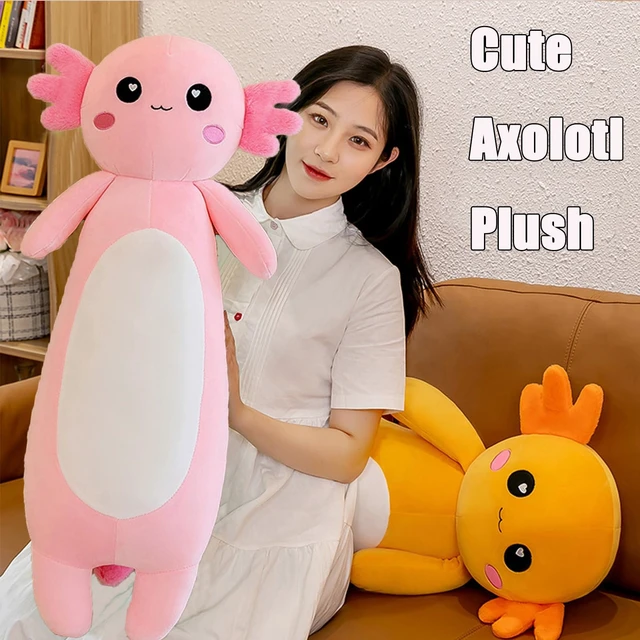 Alt view image 2 of 7 - Long Axolotl Plush Pillow, Cute Axolotl Stuffed Animal Body Plush Soft Plushies Doll Toy for Girls Boys(65cm/25.5inch,Pink)