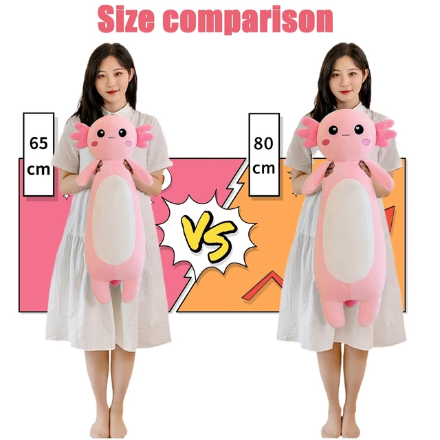 Alt view image 6 of 7 - Long Axolotl Plush Pillow, Cute Axolotl Stuffed Animal Body Plush Soft Plushies Doll Toy for Girls Boys(65cm/25.5inch,Pink)