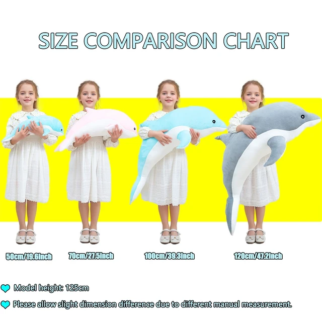 Alt view image 2 of 7 - Dolphin Stuffed Animals Plush Pillow Super Soft Sea Animal Plush Toys Dolls for Boys Girls Sleeping Cushion Gift (70cm/27.55in, Blue)