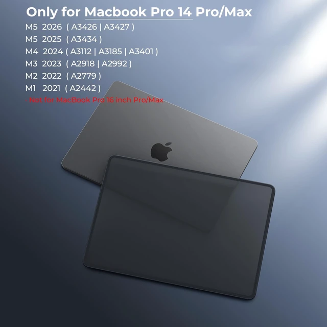 Alt view image 2 of 7 - Anti-Cracking Case for MacBook Pro 14 inch M5-M1 Pro/Max 2026-2021 | Anti-Scratch Protective Hard Shell Case, Soft TPU Bumper, Sturdy and Durable, Easy Snap-On Installation, Frosted Black
