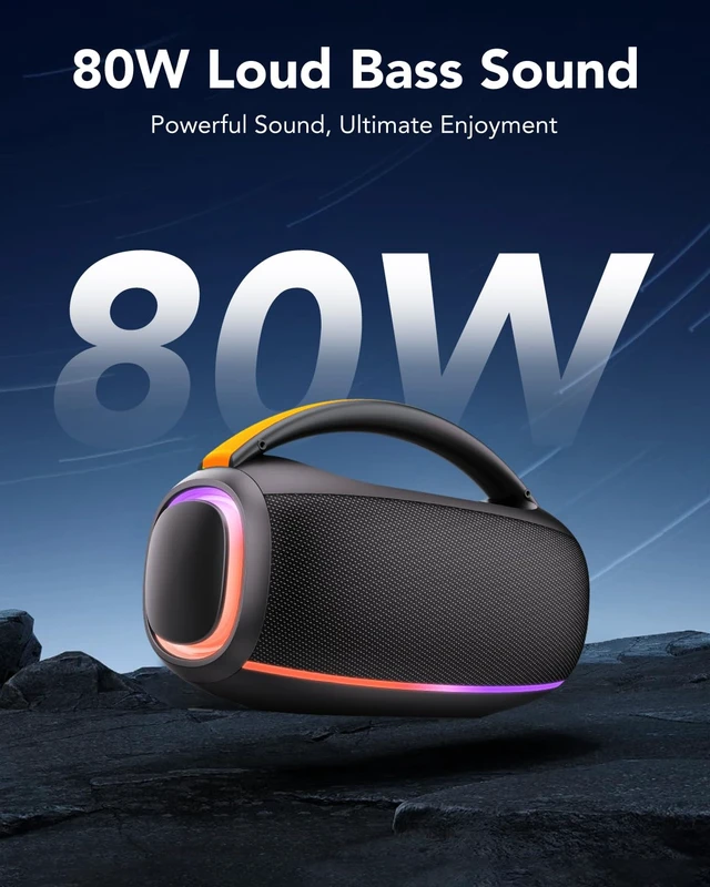 Alt view image 2 of 6 - Speakers Bluetooth Wireless: 80w Loud Speaker with Bass, 30H Playtime, IPX7 Waterproof, Bluetooth Speakers Outdoor for Work, Outdoor, Workshop, Garage, Portable Speaker with TWS