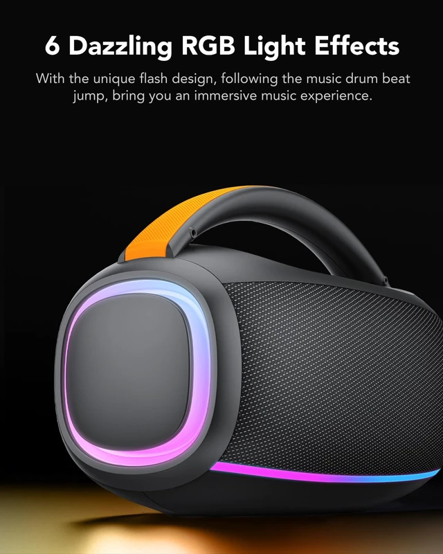 Alt view image 6 of 6 - Speakers Bluetooth Wireless: 80w Loud Speaker with Bass, 30H Playtime, IPX7 Waterproof, Bluetooth Speakers Outdoor for Work, Outdoor, Workshop, Garage, Portable Speaker with TWS