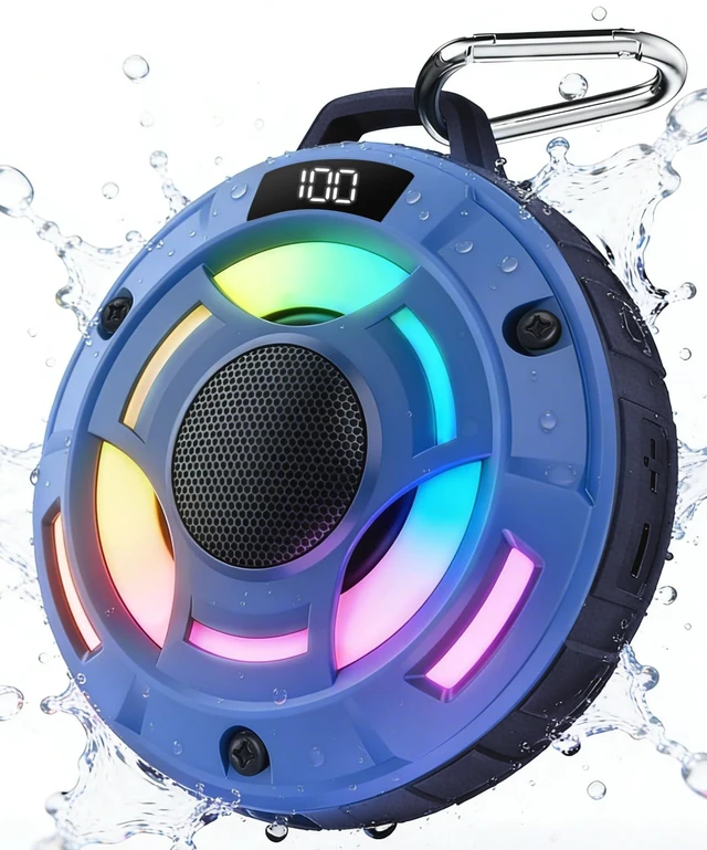 Main image of Room 1 Portable Bluetooth Speaker, IPX7 Waterproof | 12W Powerful JIKE BASS Sound,15H Playtime, LED Power Display, RGB Lights, for Kayaking Pool, Beach, Camping