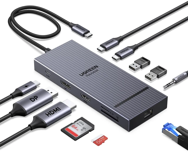Main image of USB C Docking Station Dual Monitor, 11-in-1 Dock with HDMI and DP | Dual 4K@60Hz, 2x10Gbps USB-C, 2xUSB-A, 100W PD, SD/TF 3.0, 1G Ethernet, 3.5mm Audio,Revodock Pro USB-C Hub,macOS Mirrors Only