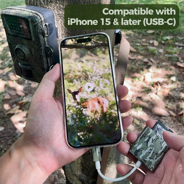 Alt view image 3 of 7 - Trail Camera Viewer, Game Camera SD Card Reader for Hunters to View Images and Videos for iPhone 15 or Later and Android (USB-C)