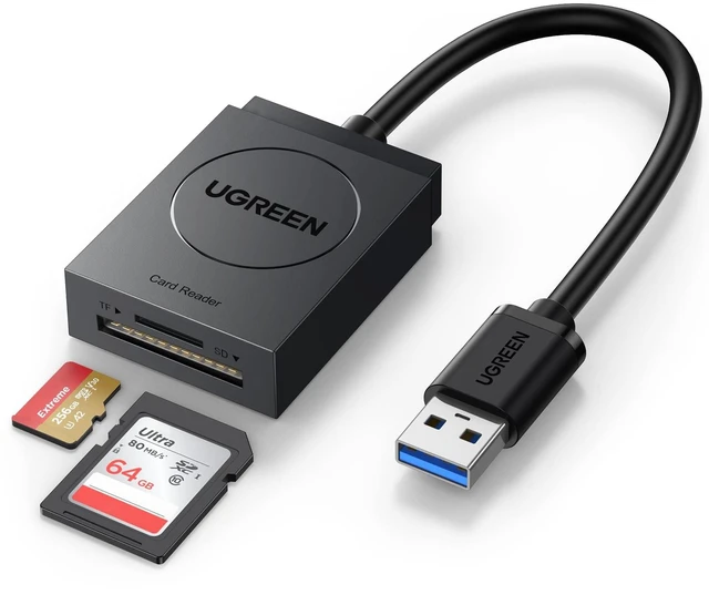 Main image of SD Card Reader USB 3.0 | Dual Slot Flash Memory Card Reader TF SD Micro SD for Mac Windows Linux Chrome Read 2 Cards Simultaneously