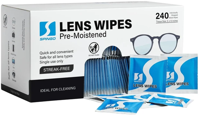 Main image of 240 Count Lens Wipes for Eyeglasses, Eye Glasses Cleaner Wipes for Phone | Streak-Free & Scratch-Free Pre-moistened Lens Cleaning Wipes, Individually Wrapped Glasses Wipes for Sunglass & Touchscreens.