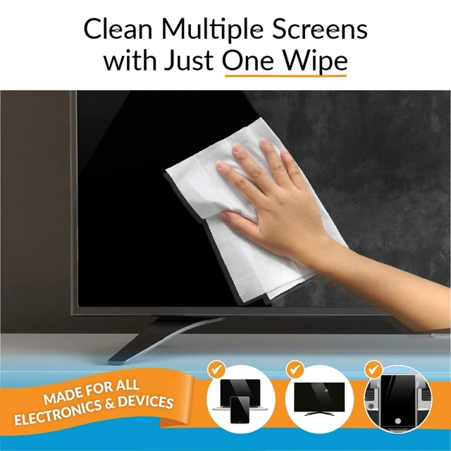 Alt view image 3 of 7 - XL Screen Cleaning Wipes, Lint-Free and Streak-Free, Fast-Drying, Removes Dust, Fingerprints, and Smudges (100 XL Wipes)