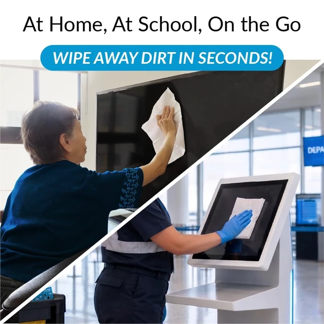Alt view image 5 of 7 - XL Screen Cleaning Wipes, Lint-Free and Streak-Free, Fast-Drying, Removes Dust, Fingerprints, and Smudges (100 XL Wipes)