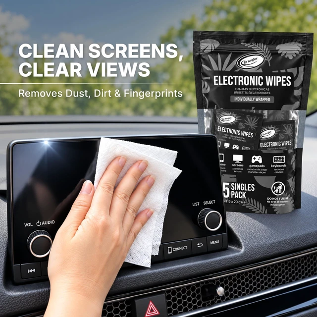 Alt view image 2 of 7 - Electronic Wipes 25 Ct, Individually Wrapped, Ammonia Free | Instantly Remove Fingerprints Oil Smudge for Car Screen, Computers, Gaming Gear, Headset, , Keyboard, Phone, Laptop, Monitor