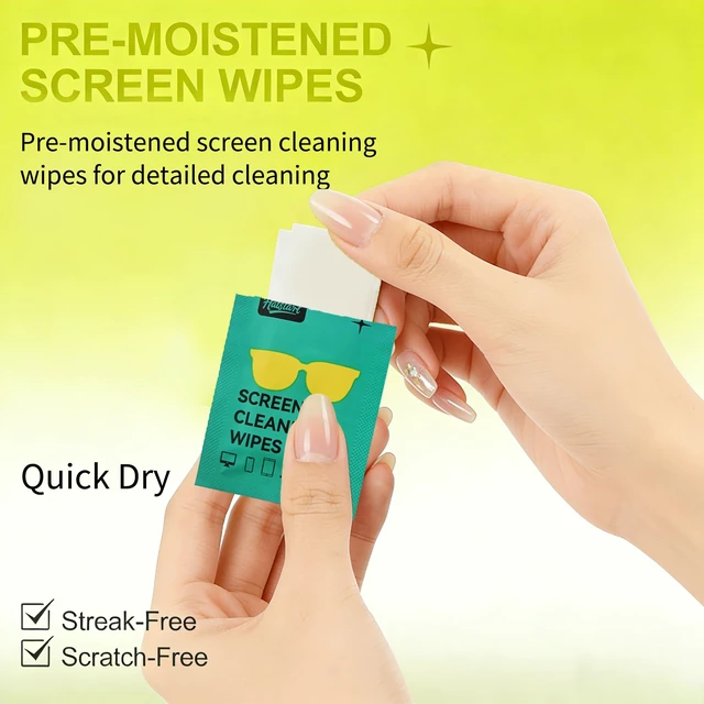 Alt view image 5 of 6 - Screen Cleaner Lens Wipes for Electronics, 120 Count Eyeglass Cleaning Wipe for Screens Individually Wrapped, Electronic Wipes for Phone Laptop Computer Tablet Monitor TV