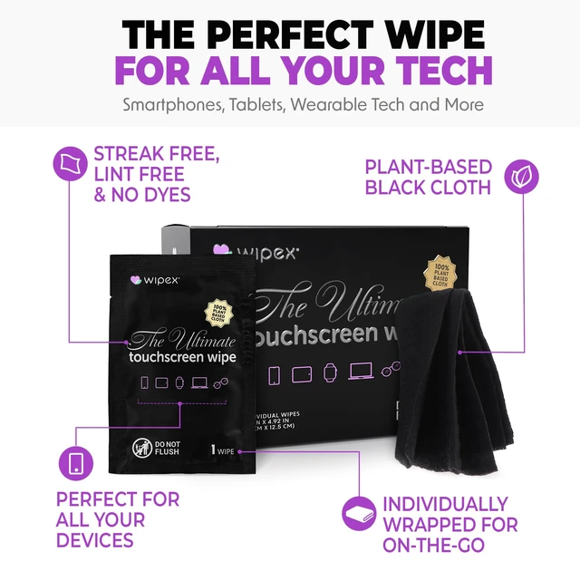 Alt view image 4 of 7 - Car Screen Wipes for Electronics - 24 Individual Car Screen Cleaner Wipes - Plant-Based Touchscreen Cleaner Cloth for Dashboard Panels, Mobile Phone, Interior Car Cleaning Supplies (5.9"x4.92")