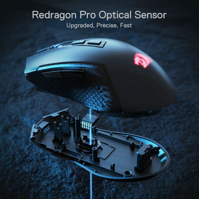 Alt view image 5 of 7 - M693 Wireless Gaming Mouse, 8000 DPI Mice w/ 3-Mode Connection, BT & 2.4G Wireless, 7 Macro Buttons, Reliable Power Capacity for PC/Mac/Laptop