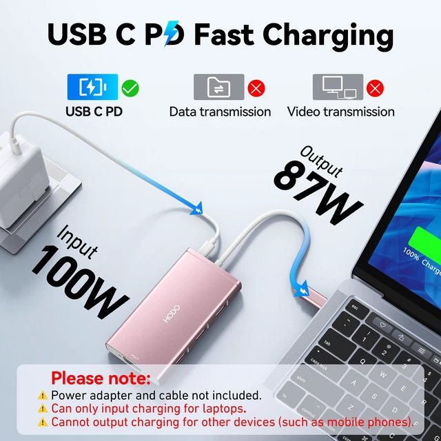 Alt view image 7 of 7 - USB C Docking Station Dual Monitor for HP,Laptop Docking Station 3 Monitors