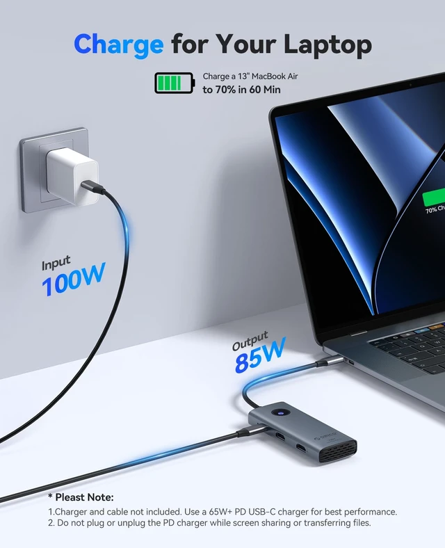 Alt view image 5 of 7 - USB-C Docking Station Dual Monitor, 8-in-1 USB-C Hub with 2 HDMI | USB Docking Station with 4K@60Hz HDMI, 100W PD, USB A/C 3.0, SD/TF, Laptop Dock Compatible with Dell XPS/HP/Surface/Mac