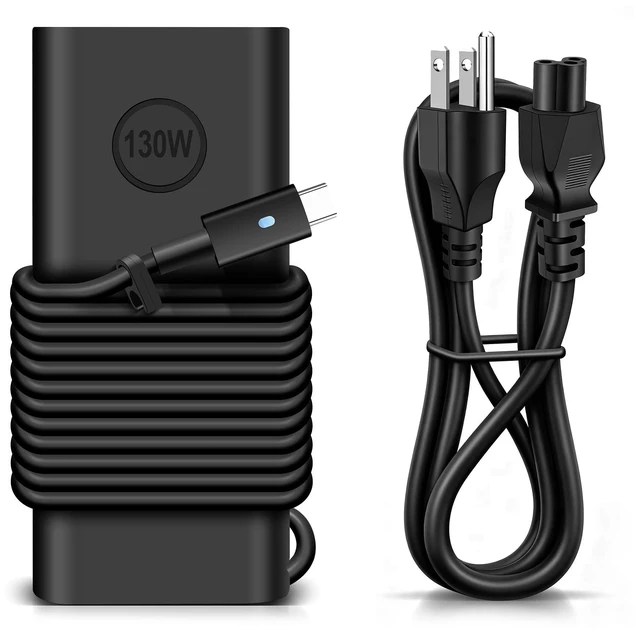 Main image of 130W Slim USB C Charger Compatible with Dell Notebooks | for XPS15 9500 9510 9520 9530 XPS17 9710 Precision 5560 5570 5760 Latitude 5401 5411 5501 5511 5520 AC Power Cord
