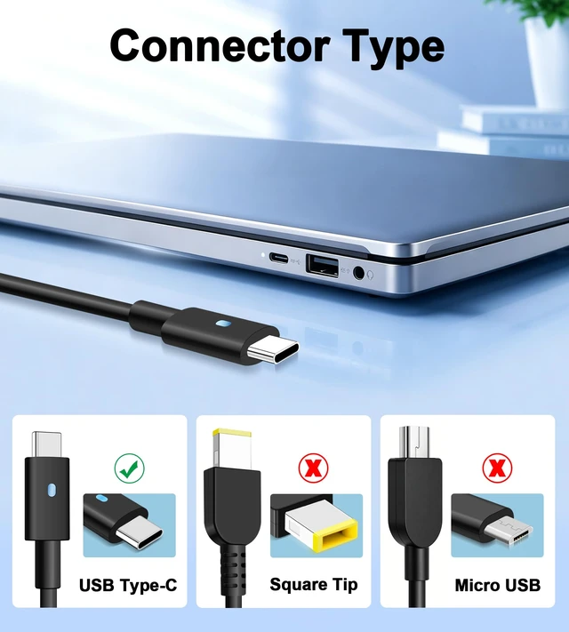 Alt view image 3 of 7 - 130W Slim USB C Charger Compatible with Dell Notebooks | for XPS15 9500 9510 9520 9530 XPS17 9710 Precision 5560 5570 5760 Latitude 5401 5411 5501 5511 5520 AC Power Cord