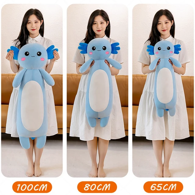 Alt view image 4 of 7 - Somao Long Axolotl Plush Pillow, Cute Axolotl Stuffed Animal Body Plush Soft Plushies Doll Toy for Girls Boys(65cm/25.5inch,Blue)