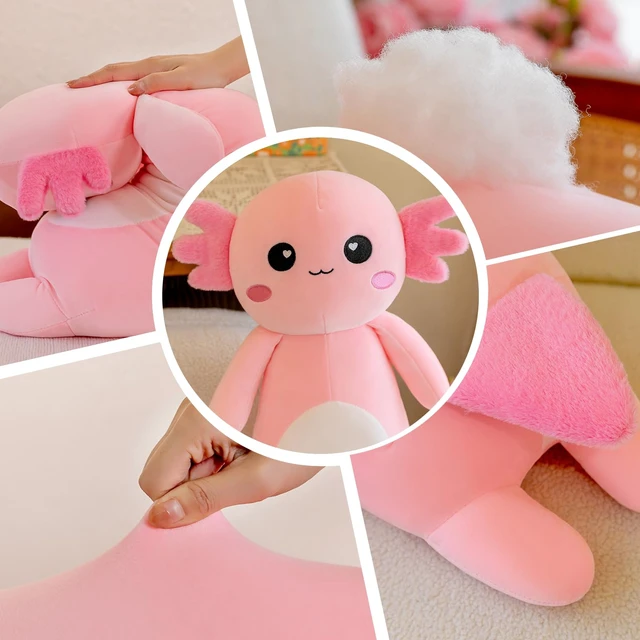 Alt view image 6 of 7 - Somao Long Axolotl Plush Pillow, Cute Axolotl Stuffed Animal Body Plush Soft Plushies Doll Toy for Girls Boys(65cm/25.5inch,Blue)