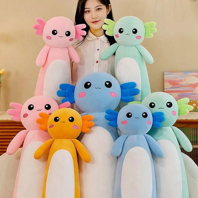 Alt view image 7 of 7 - Somao Long Axolotl Plush Pillow, Cute Axolotl Stuffed Animal Body Plush Soft Plushies Doll Toy for Girls Boys(65cm/25.5inch,Blue)